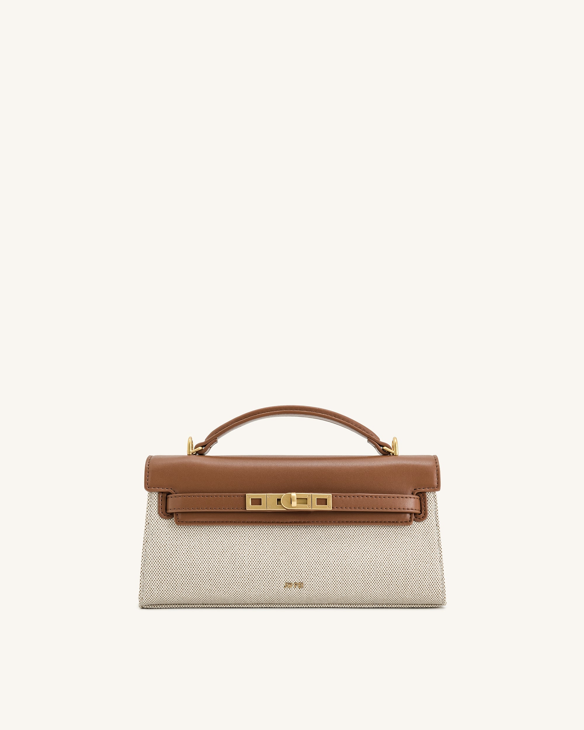 Noor Top Handle Bag - Brown Canvas - JW PEI UK