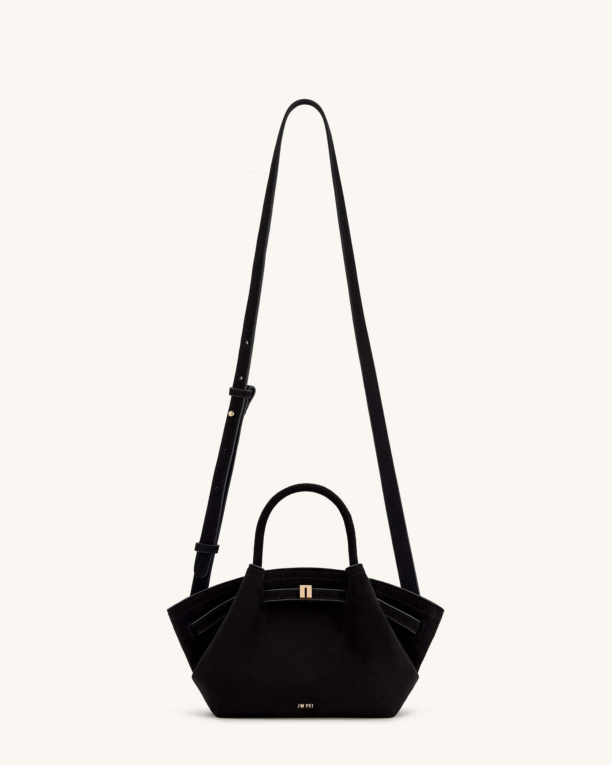 ✡️Hana✿✡️ Hana Mini Faux Suede Tote Bag - Black - JW PEI UK