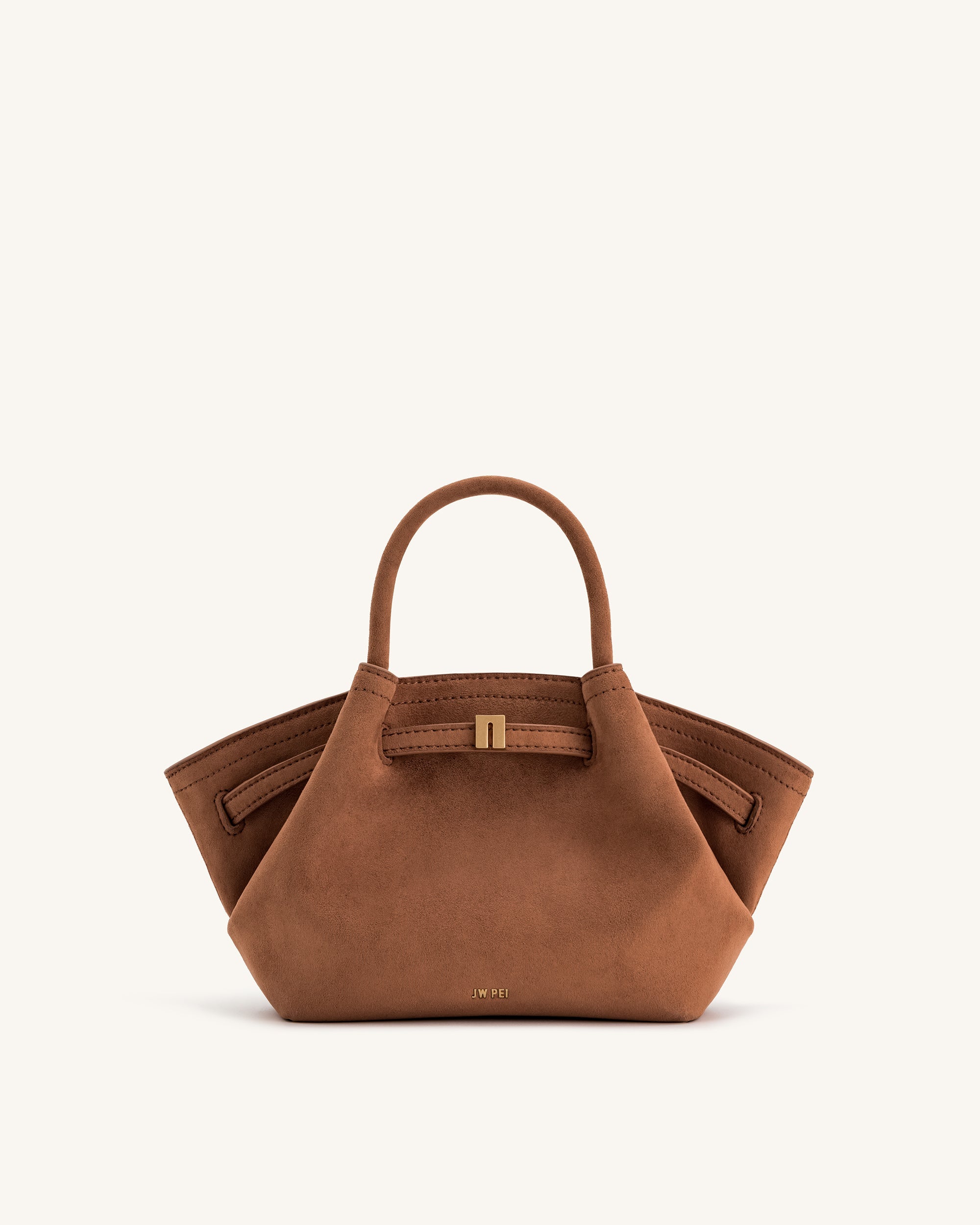Hana Mini Faux Suede Tote Bag - Brown - JW PEI UK