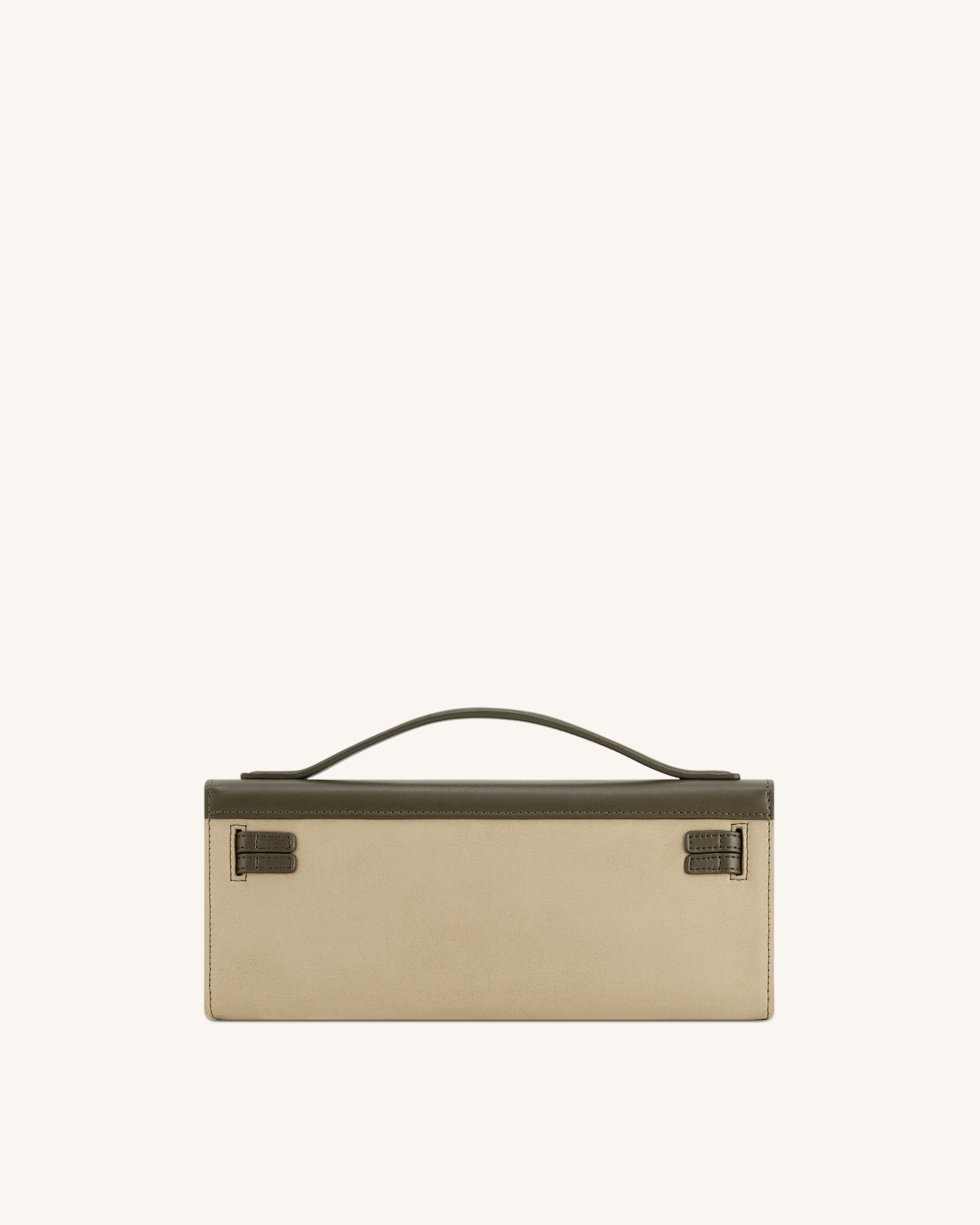 Bria Faux Suede Structured Top Handle Bag - Dark Olive - JW PEI UK