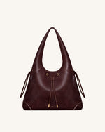 Celandra Drawstring Hobo Bag - Deep Burgundy