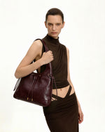 Celandra Drawstring Hobo Bag - Deep Burgundy