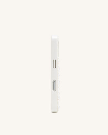 Pearl Embellished Phone Case - White