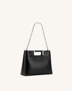 Elodie Chain Handle Top Handle Bag - Black