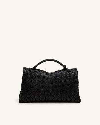 Celeste Woven Envelope Bag - Black