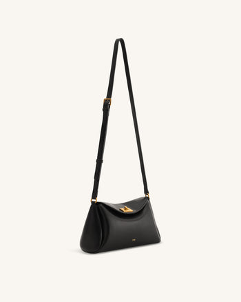 Greta Twist-Lock Crossbody Bag - Black