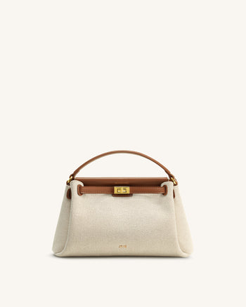 Carmen Top Handle Bag - Brown Canvas