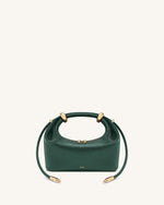 Ellie Metal Ring Embellished Top Handle Bag - Forest Green