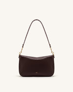 Sofia Classic Flap Shoulder Bag - Dark Brown