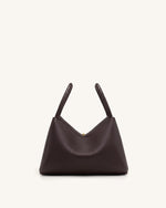 Maelle Dachshund Charm Double Handle Bag - Dark Brown