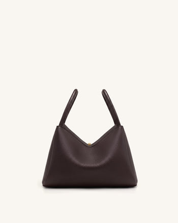 Maelle Dachshund Charm Double Handle Bag - Dark Brown