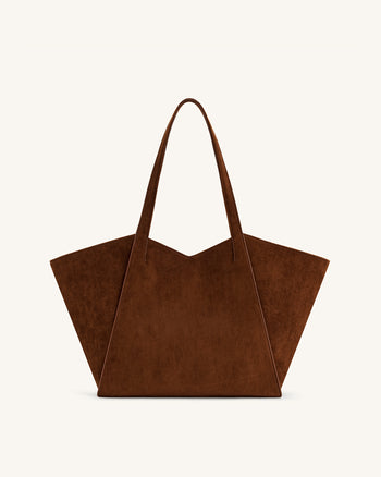 Kiana Large Capacity Tote Bag - Dark Brown