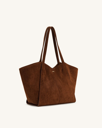 Kiana Large Capacity Tote Bag - Dark Brown