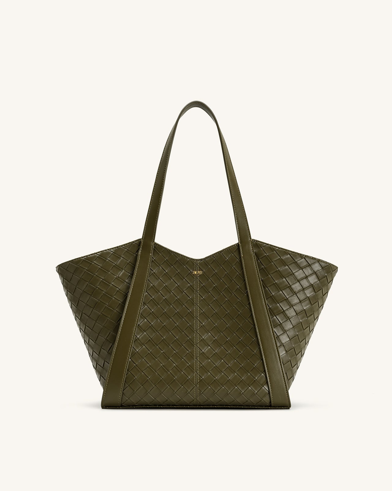 Kiana Large Capacity Weave Texture Tote Bag - Dark Olive