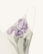 Iris Motif Satin Slip Gown - White
