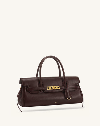 Yara Small Top Handle Shoulder Bag - Deep Coffee