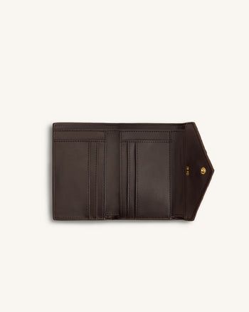 Celeste Woven Textured Envelope Wallet - Chocolate