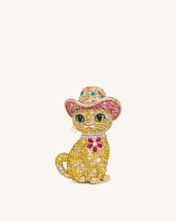 Glamorous Cat Clutch - Multicolor Gold