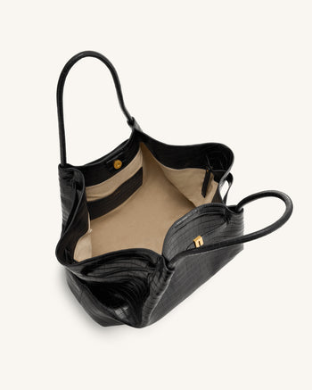 Hana Large Tote Bag - Black Croc
