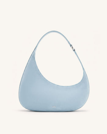 Harlee Faux Suede Shoulder Bag - Misty Blue