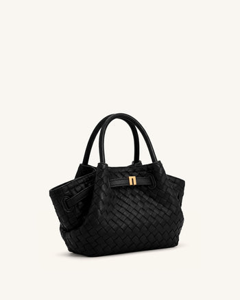 Hana Mini Weave Tote Bag - Black