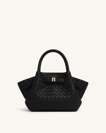 Hana Mini Weave Tote Bag - Black