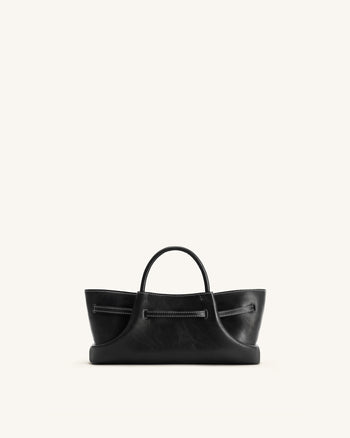 Maeve Dachshund Metal Charm Tote Bag - Black