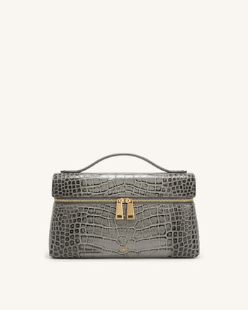 Thea Top Handle Bag - Grey Croc