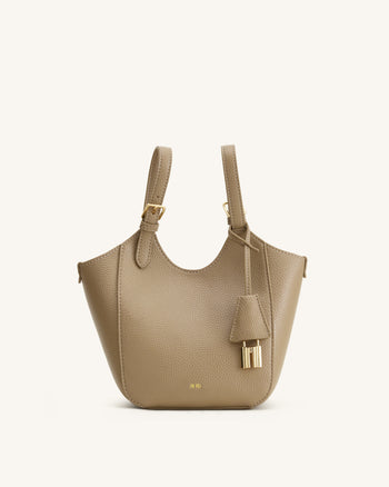 Ines Padlock Tote Bag - Gray Beige