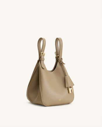 Ines Padlock Tote Bag - Gray Beige
