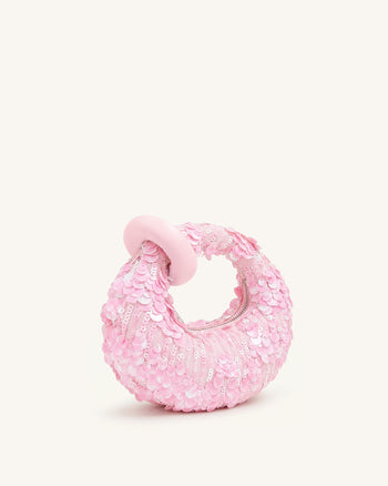 Abacus Sequin Mini Top Handle Bag - Pink