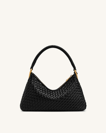 Lorena Woven Shoulder Bag - Black