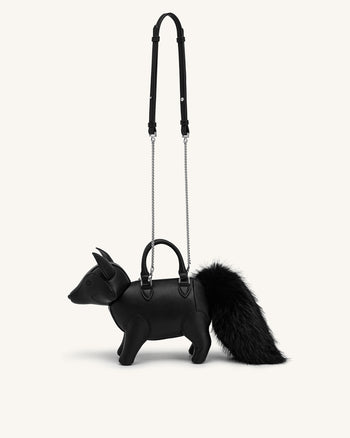Kai Fox Shaped Top Handle Bag - Black