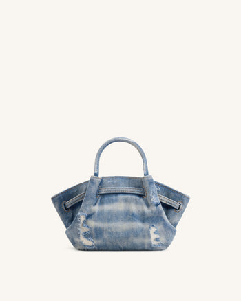 Hana Mini Denim Tote Bag - Blue