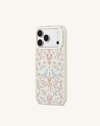 Vintage Romance Bird Pearl Shell Phone Case - White