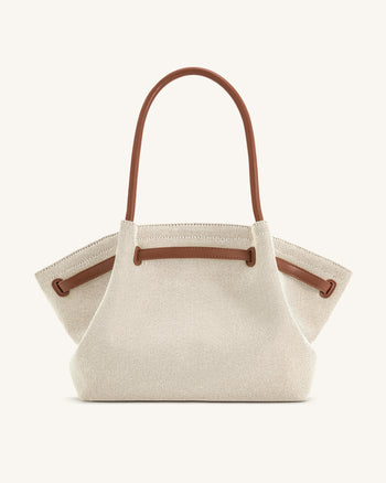 Hana Large Tote Bag - Brown Canvas