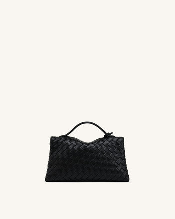 Celeste Woven Envelope Bag - Black