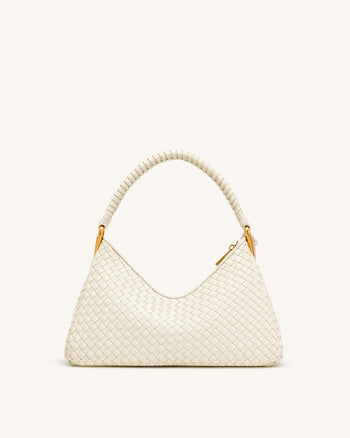 Lorena Woven Shoulder Bag - Ivory