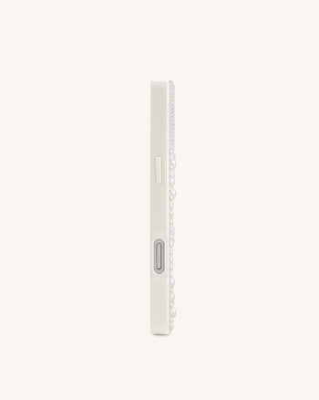 Lemon Slice Faux Pearl Phone Case - White