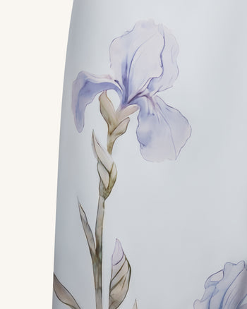 Iris Motif Satin Slip Gown - Light Blue