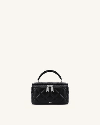 Virella Quilted Vanity Top Handle Bag - Black