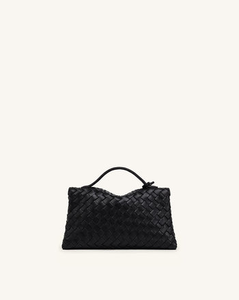 Celeste Woven Envelope Bag - Black