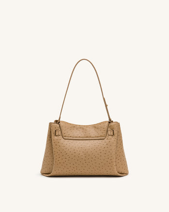 Rhea Double Buckle Shoulder Bag - Camel