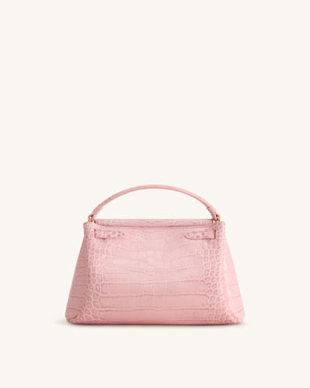 Carmen Top Handle Bag - Pink Croc