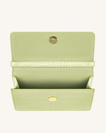 Julia Acrylic Chain Crossbody Bag - Sage Green Croc