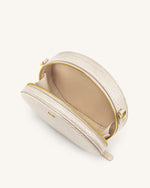 Luna Gradient Acrylic Chain Circle Shoulder Bag - Ivory Croc