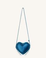 Arlene Velvet Heart Shaped Bag - Blue
