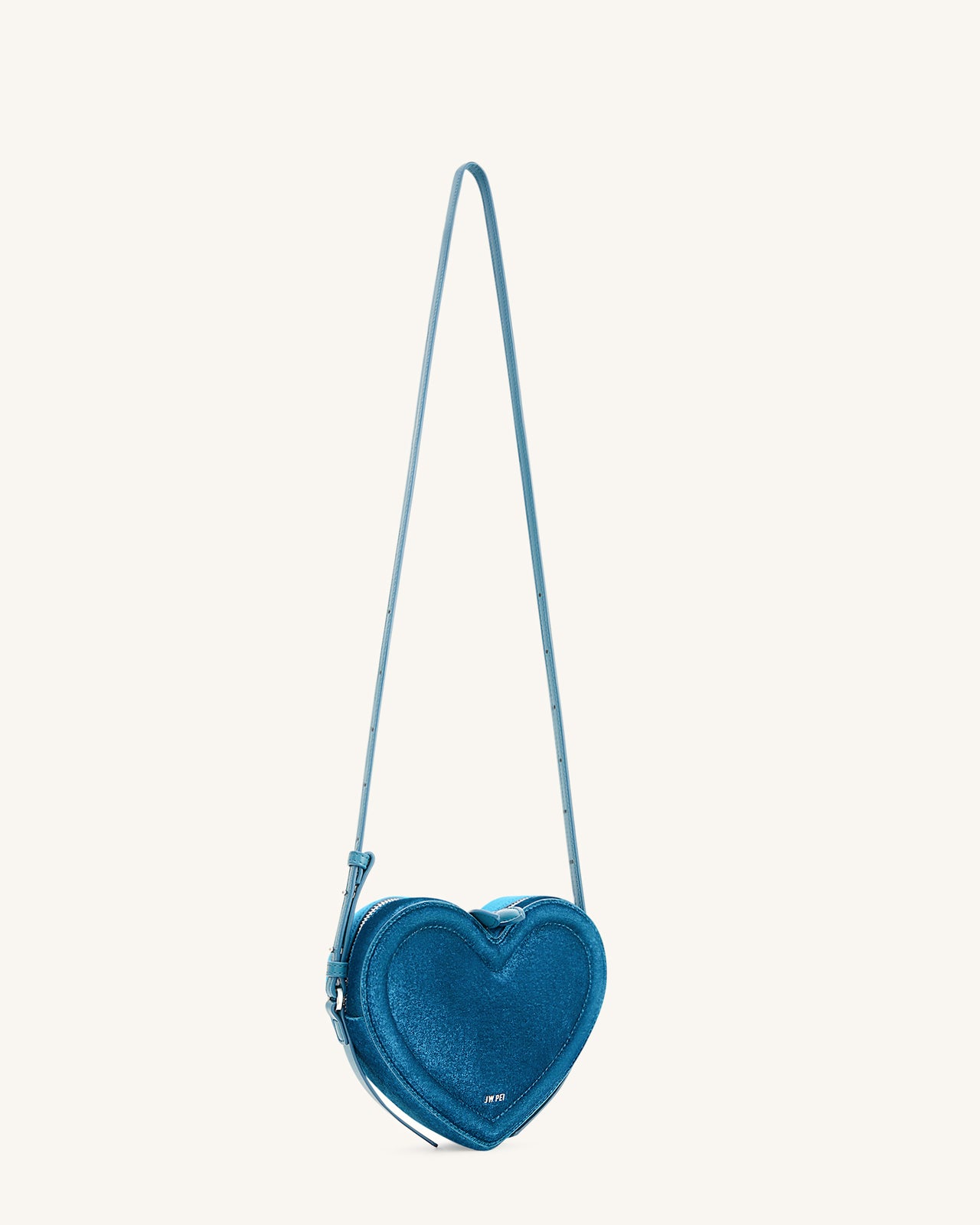 Arlene Velvet Heart Shaped Bag - Blue