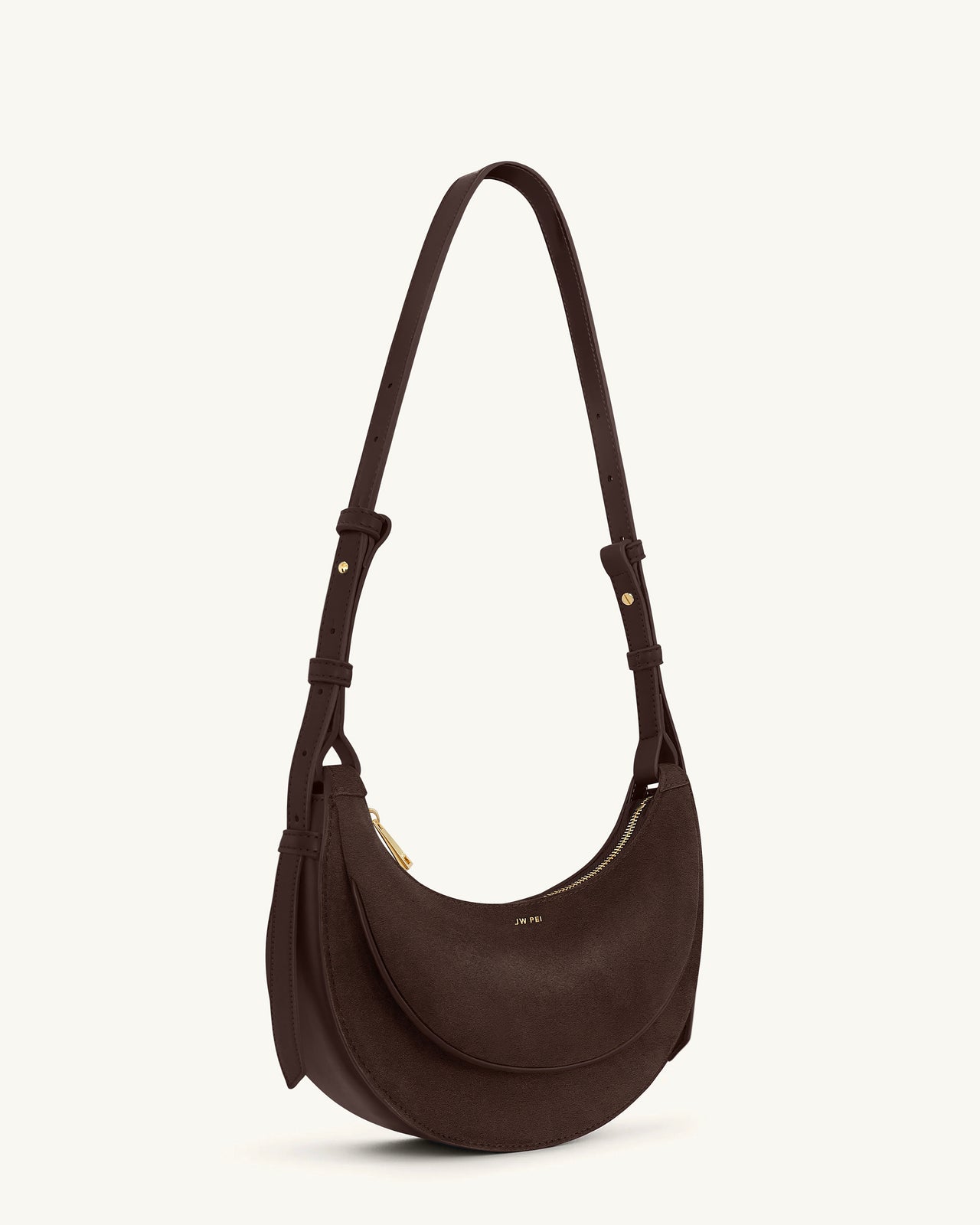 Sharon Faux Suede Crossbody Bag - Coffee Brown