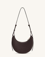 Sharon Woven Crossbody Bag - Coffee Brown